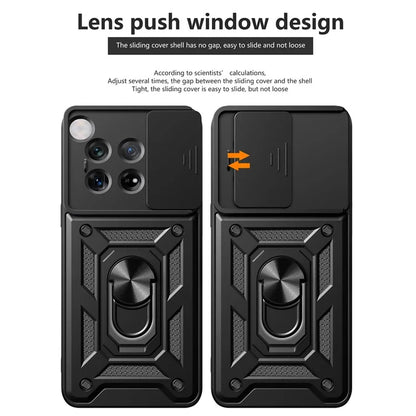 For OnePlus 12 5G Anti-Scratch Phone Shell PC+TPU Phone Cover with Lens Protector+Kickstand
