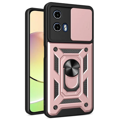 For 	Motorola Moto G34 5G Case PC+TPU Phone Protective Cover with Lens Protector Kickstand Phone Shell