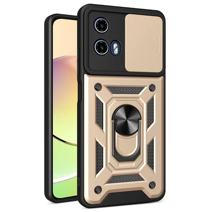 For 	Motorola Moto G34 5G Case PC+TPU Phone Protective Cover with Lens Protector Kickstand Phone Shell