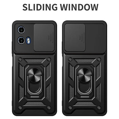 For 	Motorola Moto G34 5G Case PC+TPU Phone Protective Cover with Lens Protector Kickstand Phone Shell