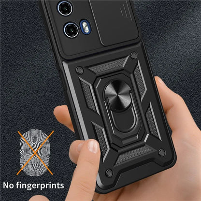 For 	Motorola Moto G34 5G Case PC+TPU Phone Protective Cover with Lens Protector Kickstand Phone Shell