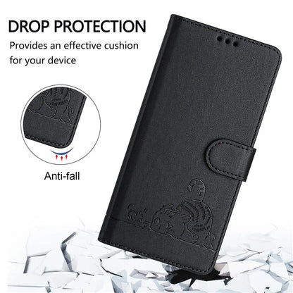 YB Imprinting Series-9 for iPhone 15 Pro Max Case RFID Blocking Pattern Imprint Leather Phone Cover