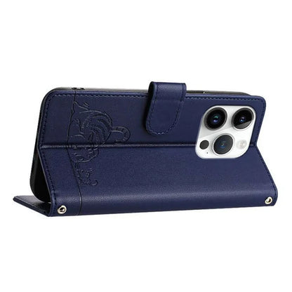 YB Imprinting Series-9 for iPhone 15 Pro Max Case RFID Blocking Pattern Imprint Leather Phone Cover