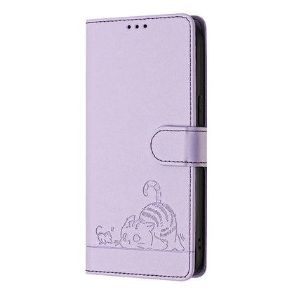 YB Imprinting Series-9 for iPhone 15 Pro Max Case RFID Blocking Pattern Imprint Leather Phone Cover