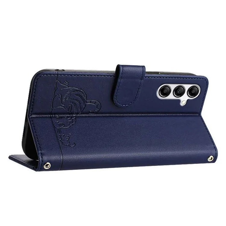 YB Imprinting Series-9 for Samsung Galaxy A14 4G / A14 5G Case RFID Blocking Pattern Imprint Leather Phone Shell