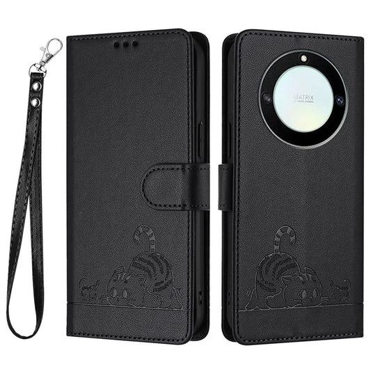 YB Imprinting Series-9 for Honor X40 5G / X9a 5G / Magic5 Lite 5G Phone Case RFID Blocking Leather Cover
