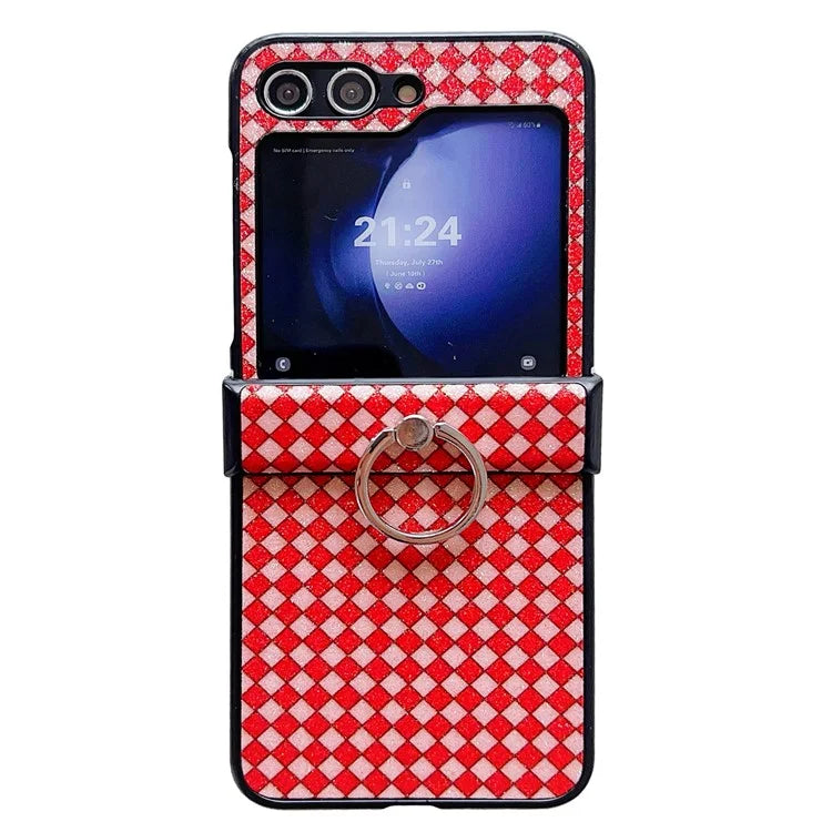 For Samsung Galaxy Z Flip5 5G Hard PC Case Ring Kickstand Phone Protective Cover
