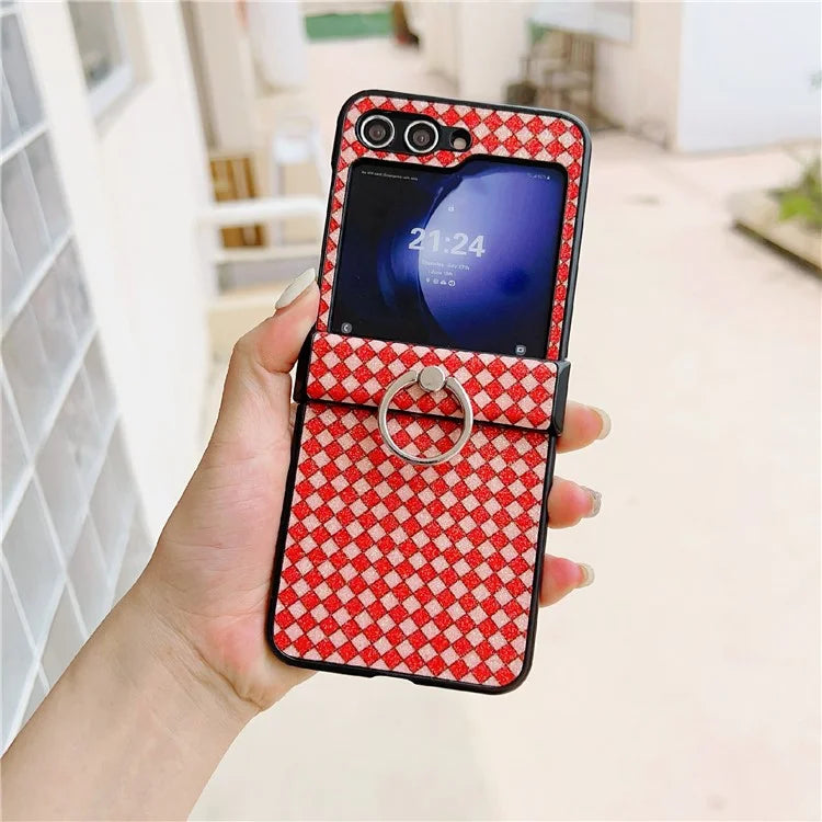 For Samsung Galaxy Z Flip5 5G Hard PC Case Ring Kickstand Phone Protective Cover