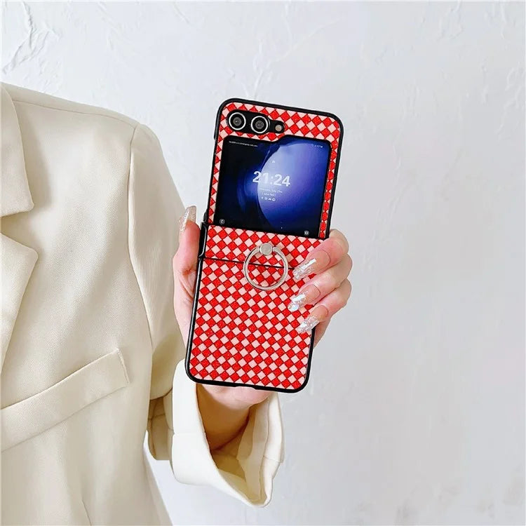 For Samsung Galaxy Z Flip5 5G Hard PC Case Ring Kickstand Phone Protective Cover