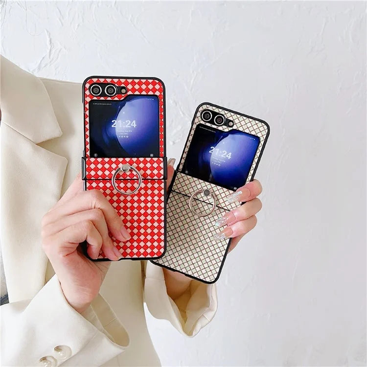 For Samsung Galaxy Z Flip5 5G Hard PC Case Ring Kickstand Phone Protective Cover