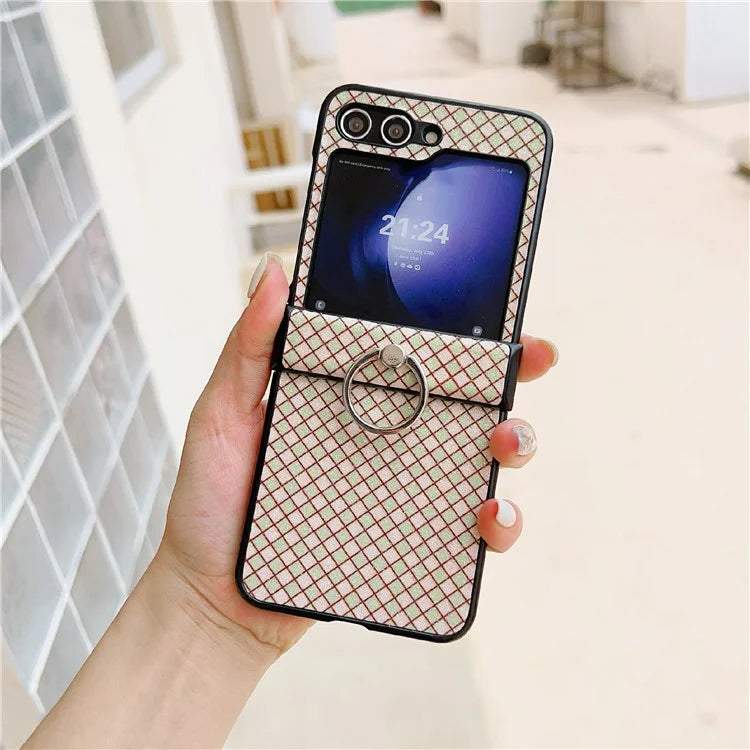 For Samsung Galaxy Z Flip5 5G Hard PC Case Ring Kickstand Phone Protective Cover