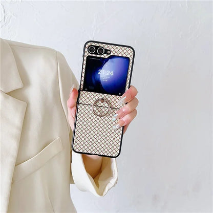 For Samsung Galaxy Z Flip5 5G Hard PC Case Ring Kickstand Phone Protective Cover