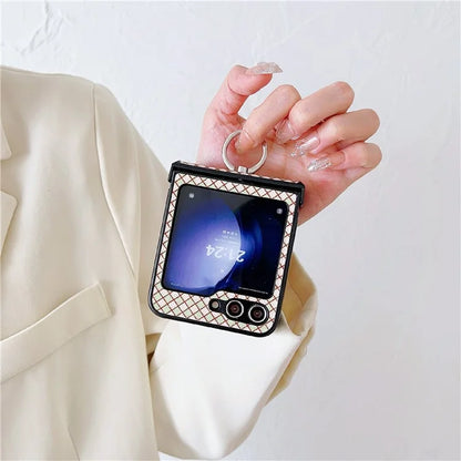For Samsung Galaxy Z Flip5 5G Hard PC Case Ring Kickstand Phone Protective Cover
