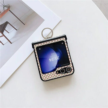 For Samsung Galaxy Z Flip5 5G Hard PC Case Ring Kickstand Phone Protective Cover