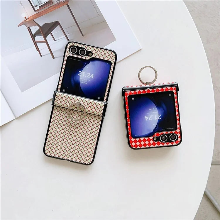 For Samsung Galaxy Z Flip5 5G Hard PC Case Ring Kickstand Phone Protective Cover