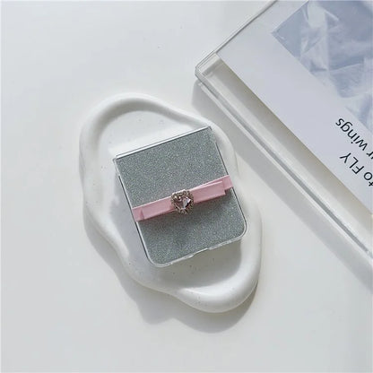 For Samsung Galaxy Z Flip5 5G Glittery Powder Phone Case P Phone Cover with Cute Bowknot