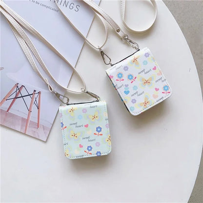 For Samsung Galaxy Z Flip5 5G Folding Phone Case Butterfly Pattern Leather+PC Cover with Crossbody Strap