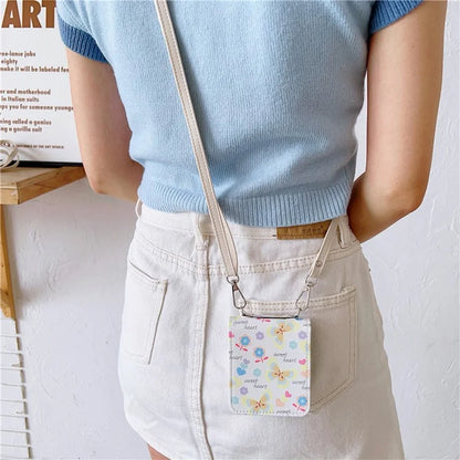 For Samsung Galaxy Z Flip5 5G Folding Phone Case Butterfly Pattern Leather+PC Cover with Crossbody Strap
