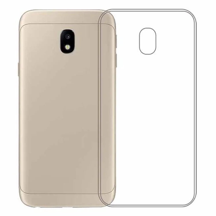 For Samsung Galaxy J3 (2017) J330 Anti-Scratch TPU Phone Case Slim Clear Cover with Big Lens Holes
