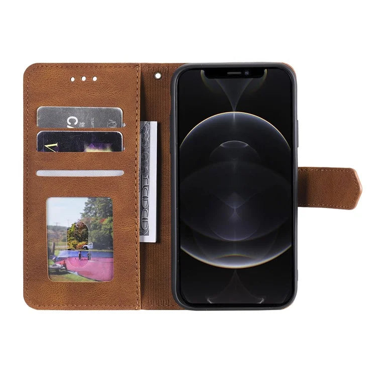 For Motorola Edge 50 Pro 5G Case Splicing Stitching Leather Flip Protective Cover