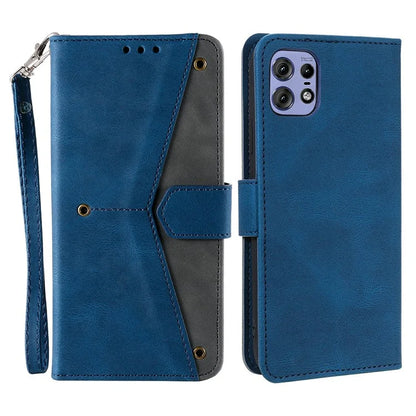 For Motorola Edge 50 Pro 5G Case Splicing Stitching Leather Flip Protective Cover