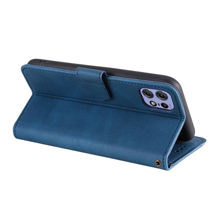 For Motorola Edge 50 Pro 5G Case Splicing Stitching Leather Flip Protective Cover