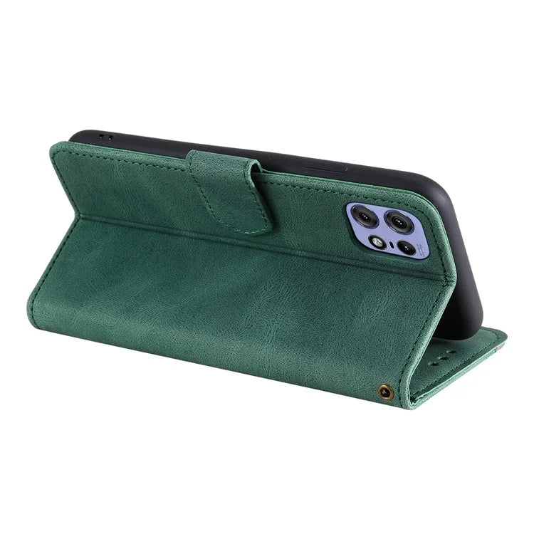 For Motorola Edge 50 Pro 5G Case Splicing Stitching Leather Flip Protective Cover
