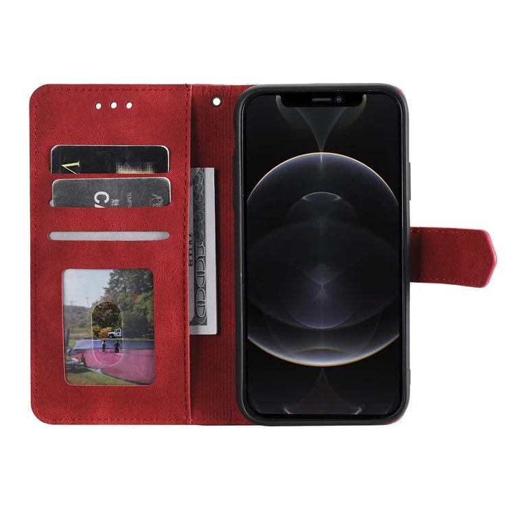 For Motorola Edge 50 Pro 5G Case Splicing Stitching Leather Flip Protective Cover