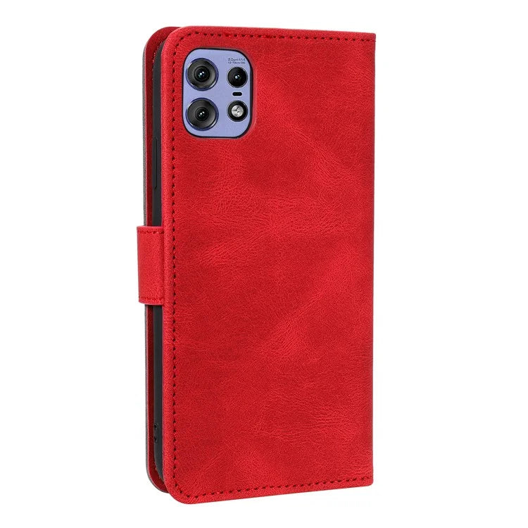 For Motorola Edge 50 Pro 5G Case Splicing Stitching Leather Flip Protective Cover