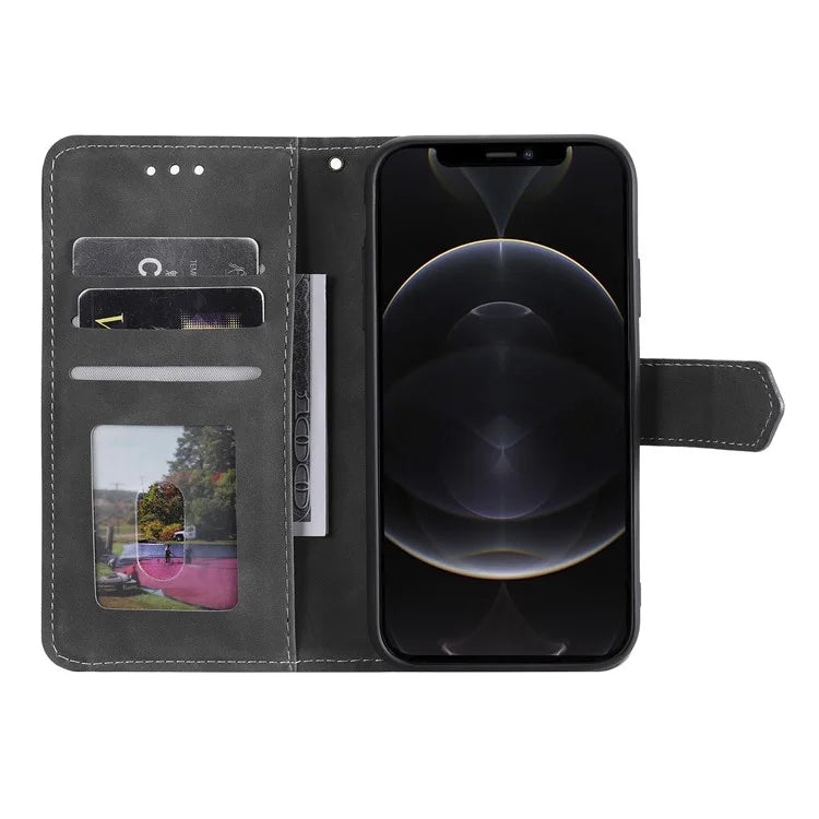 For Motorola Edge 50 Pro 5G Case Splicing Stitching Leather Flip Protective Cover