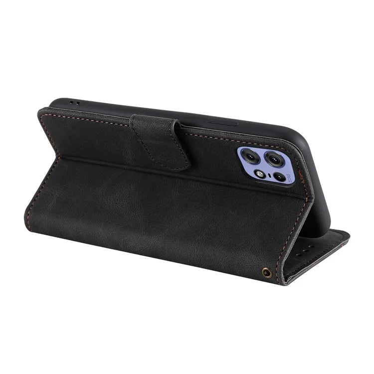 For Motorola Edge 50 Pro 5G Case Splicing Stitching Leather Flip Protective Cover