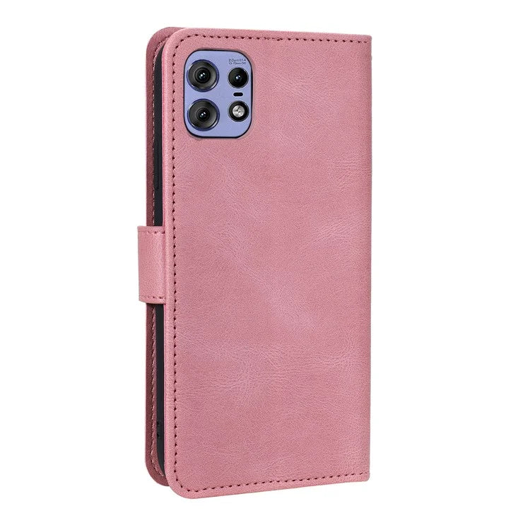 For Motorola Edge 50 Pro 5G Case Splicing Stitching Leather Flip Protective Cover