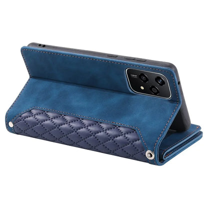 Style 005 For Honor 200 Lite Case Zipper Wallet Grid Leather Phone Cover