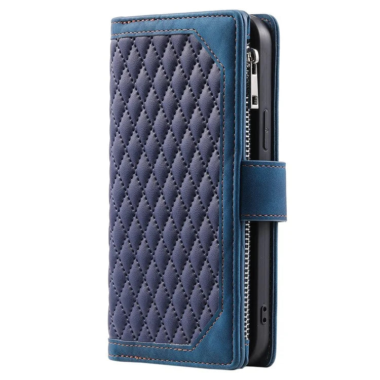 Style 005 For Honor 200 Lite Case Zipper Wallet Grid Leather Phone Cover