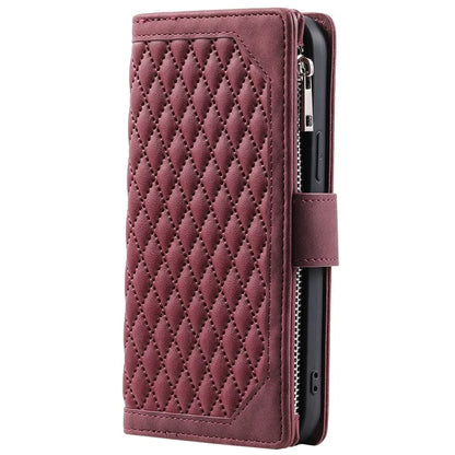 Style 005 For Honor 200 Lite Case Zipper Wallet Grid Leather Phone Cover