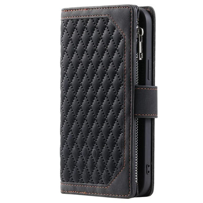 Style 005 For Honor 200 Lite Case Zipper Wallet Grid Leather Phone Cover