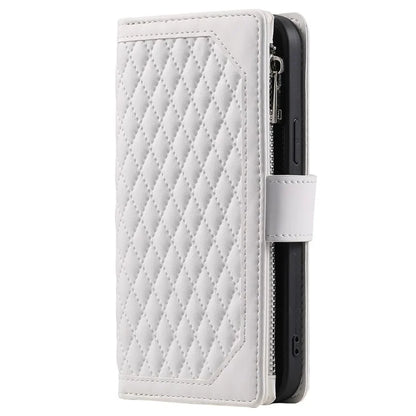 Style 005 For Honor 200 Lite Case Zipper Wallet Grid Leather Phone Cover