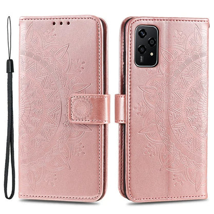 For Honor 200 Lite Case Flip Shockproof Leather Totem Wallet Phone Cover Gold