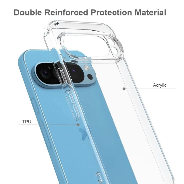For Google Pixel 9 Pro XL Clear Case Anti-Scratch TPU+Acrylic Back Phone Cover