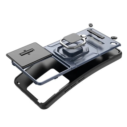 For Xiaomi Redmi Turbo 3 5G / Poco F6 5G Case Kickstand PC+TPU Phone Cover Sliding Lens Protection