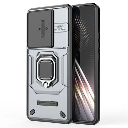 For Xiaomi Redmi Turbo 3 5G / Poco F6 5G Case Kickstand PC+TPU Phone Cover Sliding Lens Protection
