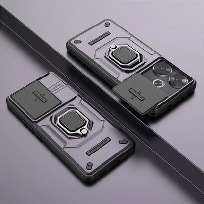 For Xiaomi Redmi Turbo 3 5G / Poco F6 5G Case Kickstand PC+TPU Phone Cover Sliding Lens Protection