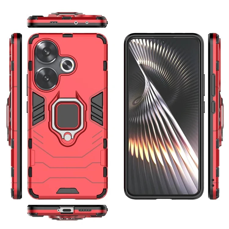 For Xiaomi Redmi Turbo 3 5G / Poco F6 5G Case Ring Holder Kickstand PC+TPU Phone Cover