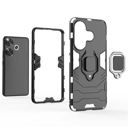 For Xiaomi Redmi Turbo 3 5G / Poco F6 5G Case Ring Holder Kickstand PC+TPU Phone Cover