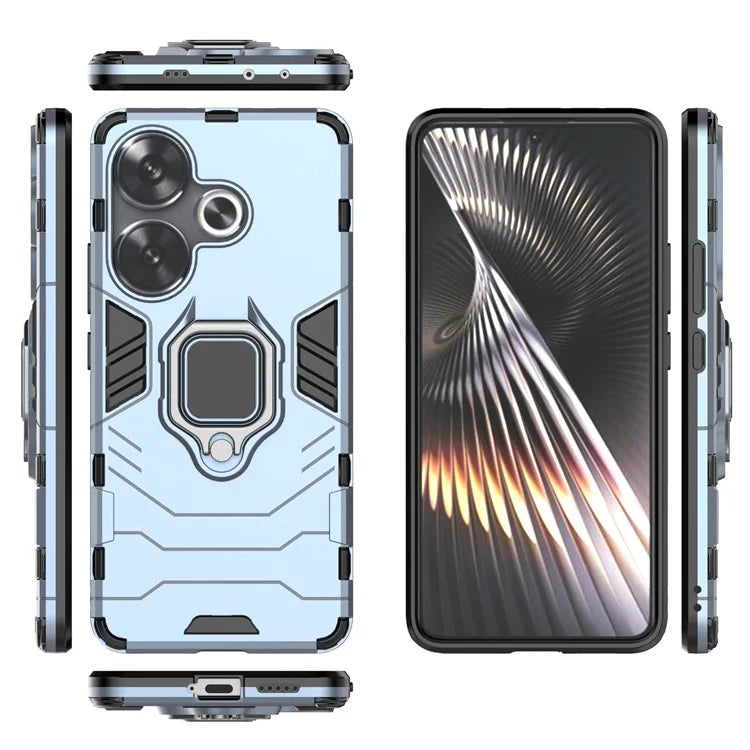 For Xiaomi Redmi Turbo 3 5G / Poco F6 5G Case Ring Holder Kickstand PC+TPU Phone Cover