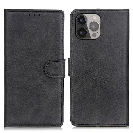 For iPhone 16 Pro Max Case Cowhide Texture Leather Flip Wallet Phone Cover