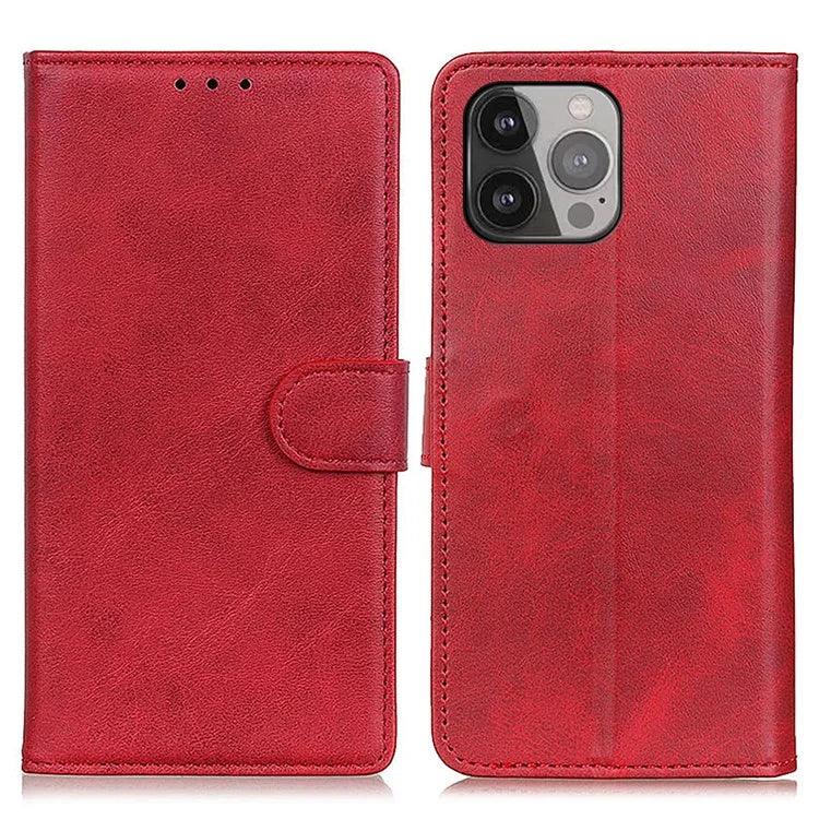 For iPhone 16 Pro Max Case Cowhide Texture Leather Flip Wallet Phone Cover