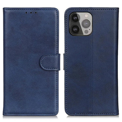 For iPhone 16 Pro Max Case Cowhide Texture Leather Flip Wallet Phone Cover