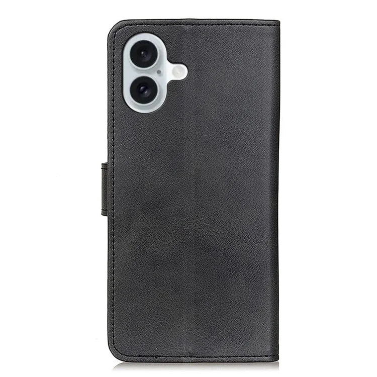 For iPhone 16 Plus Case Card Slots Wallet Cowhide Texture Leather Flip Phone Cover