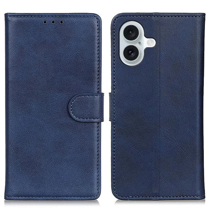 For iPhone 16 Plus Case Card Slots Wallet Cowhide Texture Leather Flip Phone Cover